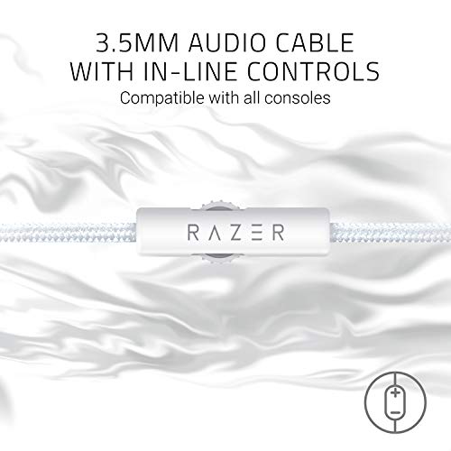 سماعة الألعاب Razer Kraken: إطار ألمنيوم خفيف الوزن - ميكروفون عازل للضوضاء قابل للسحب - للكمبيوتر الشخصي، PS4، PS5، سويتش، Xbox One، Xbox Series X & S، الهاتف المحمول - مقبس سماعة 3.5 مم - أسود/أزرق