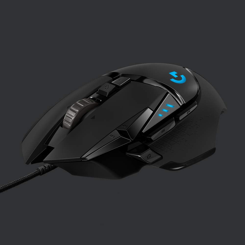 ماوس الألعاب السلكي عالي الأداء Logitech G502 HERO، مستشعر HERO 25K، 25,600 DPI، RGB، أوزان قابلة للتعديل، 11 زرًا قابلًا للبرمجة، ذاكرة مدمجة، PC / Mac