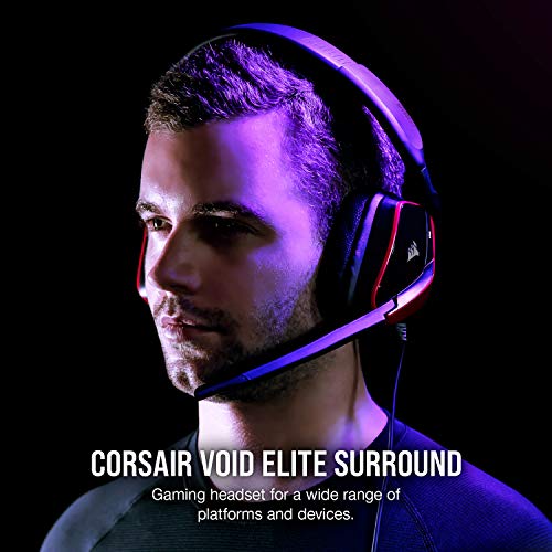 سماعة رأس Corsair VOID RGB ELITE اللاسلكية للألعاب - صوت محيطي 7.1 - معتمدة من Discord - متوافقة مع iCUE - للكمبيوتر الشخصي، ماك، PS5، PS4 - بيضاء