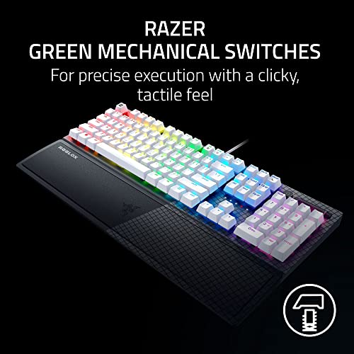 لوحة مفاتيح الألعاب الميكانيكية Razer BlackWidow V3: مفاتيح ميكانيكية خضراء - لمسية وصوتية - إضاءة Chroma RGB - شكل مدمج - وظائف ماكرو قابلة للبرمجة - كواتز