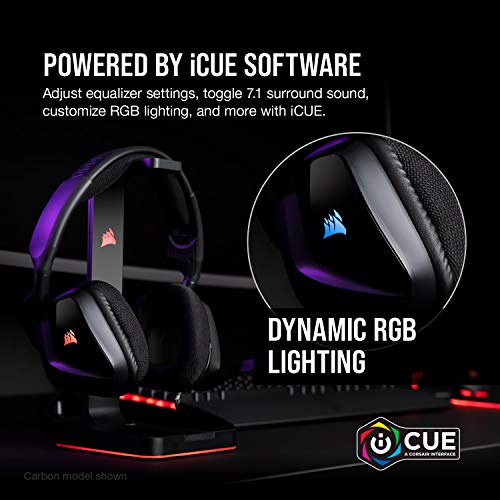 سماعة رأس Corsair VOID RGB ELITE اللاسلكية للألعاب - صوت محيطي 7.1 - معتمدة من Discord - متوافقة مع iCUE - للكمبيوتر الشخصي، ماك، PS5، PS4 - بيضاء