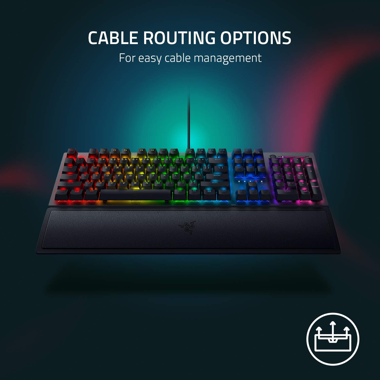 لوحة مفاتيح الألعاب الميكانيكية Razer BlackWidow V3: مفاتيح ميكانيكية خضراء - لمسية وصوتية - إضاءة Chroma RGB - شكل مدمج - وظائف ماكرو قابلة للبرمجة - كواتز