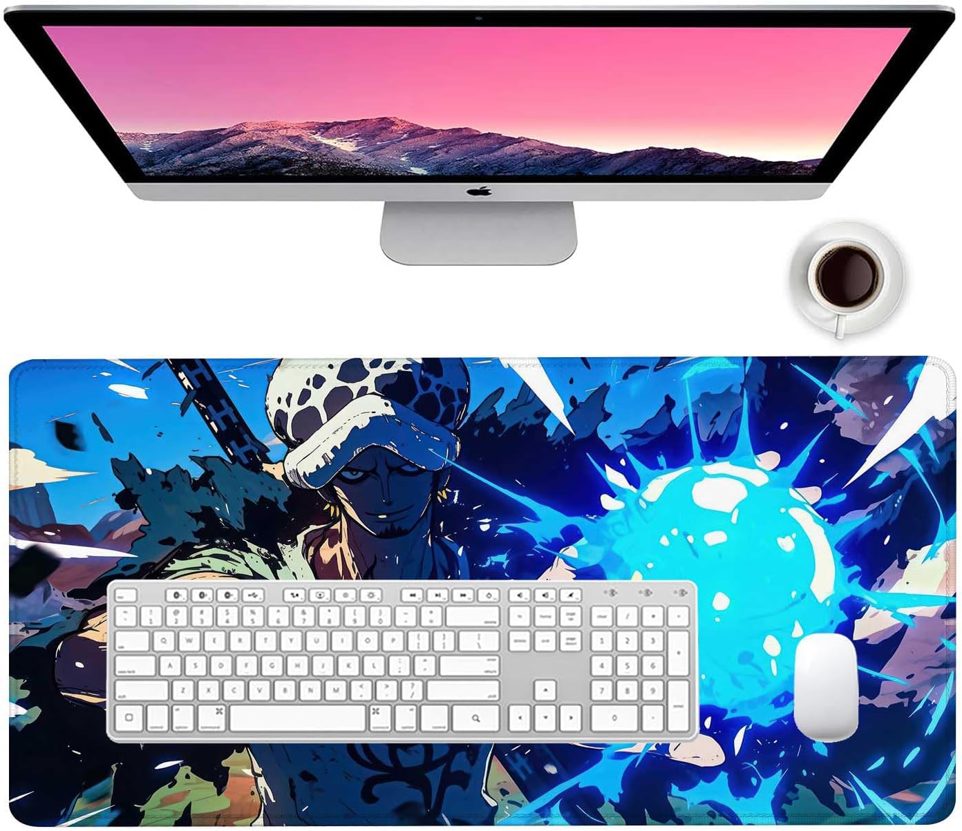 Anime Mouse Pad Luffygear 5,Extended Gaming Desk Pad with Stitched Edges, Large Mouse Mat with Non-Slip Rubber Base for Work & Gaming, Office & Home, 31.5x15.7 inch