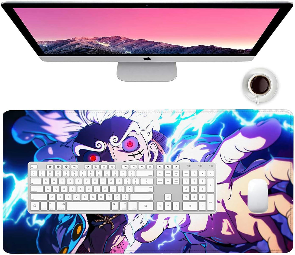 Anime Mouse Pad Luffygear 5,Extended Gaming Desk Pad with Stitched Edges, Large Mouse Mat with Non-Slip Rubber Base for Work & Gaming, Office & Home, 31.5x15.7 inch