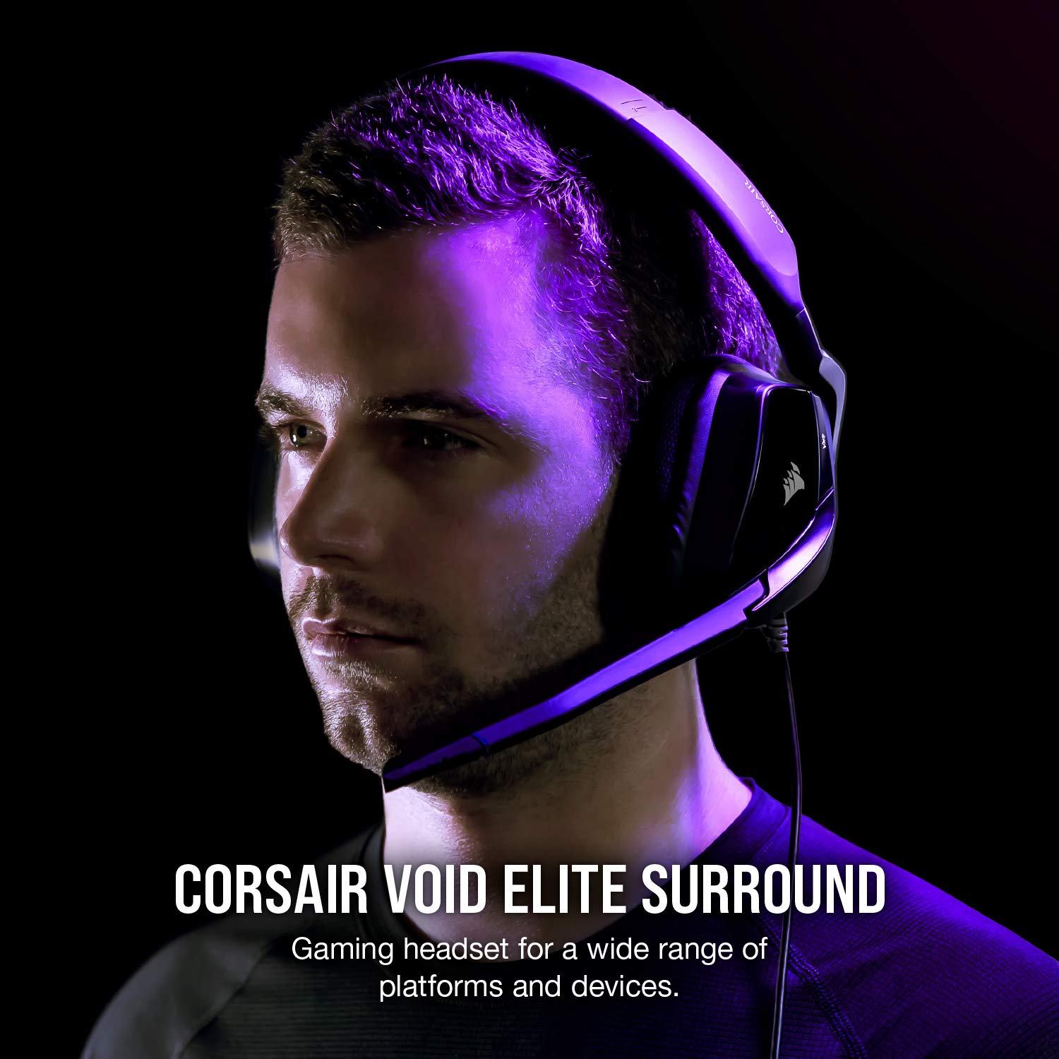 سماعة رأس Corsair VOID RGB ELITE اللاسلكية للألعاب - صوت محيطي 7.1 - معتمدة من Discord - متوافقة مع iCUE - للكمبيوتر الشخصي، ماك، PS5، PS4 - بيضاء