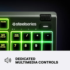 SteelSeries Apex 3 RGB Gaming Keyboard – 10-Zone RGB Illumination – IP32 Water Resistant – Premium Magnetic Wrist Rest (Whisper Quiet Gaming Switch) (Renewed)