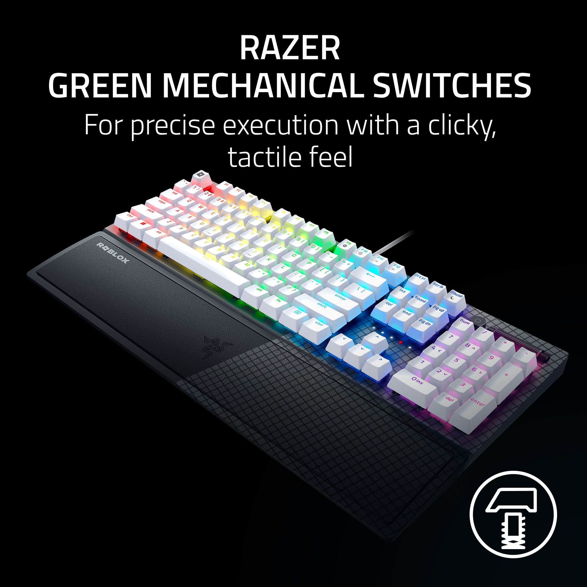 لوحة مفاتيح الألعاب الميكانيكية Razer BlackWidow V3: مفاتيح ميكانيكية خضراء - لمسية وصوتية - إضاءة Chroma RGB - شكل مدمج - وظائف ماكرو قابلة للبرمجة - كواتز