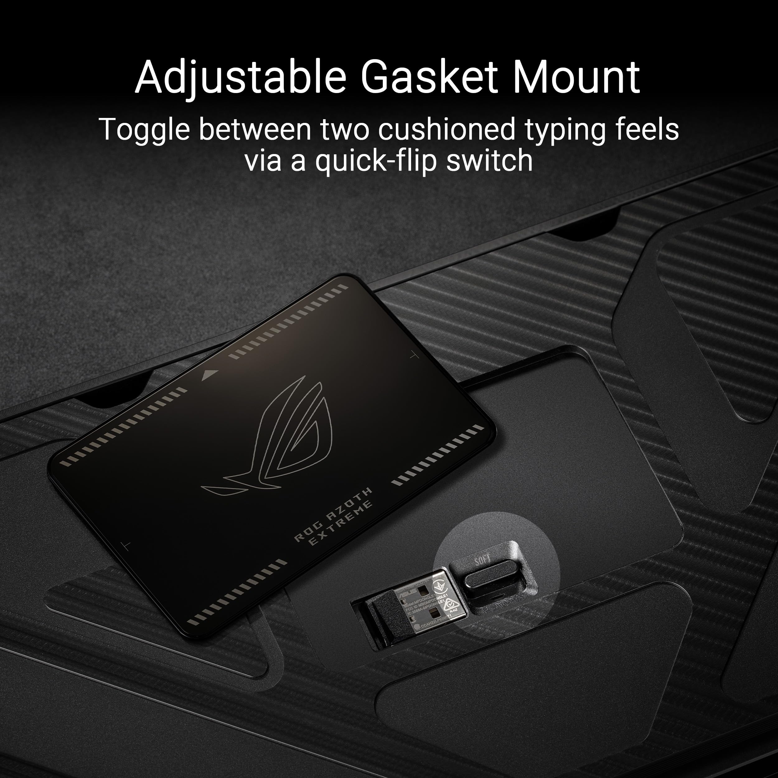 لوحة مفاتيح الألعاب المخصصة اللاسلكية ASUS ROG Azoth 75، شاشة OLED، تركيب جازكيت، تخفيف ثلاثي الطبقات، مفاتيح ROG NX Storm القابلة للتبديل الساخن والمزودة بالشحم، مثبتات لوحة المفاتيح، مفاتيح PBT، إضاءة RGB - أبيض